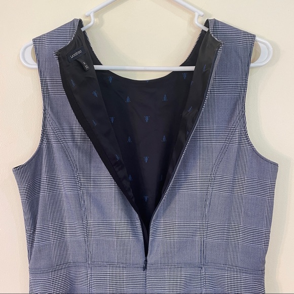 Land’s End Houndstooth Sheath Dress Black White sz 10 - Picture 7 of 7